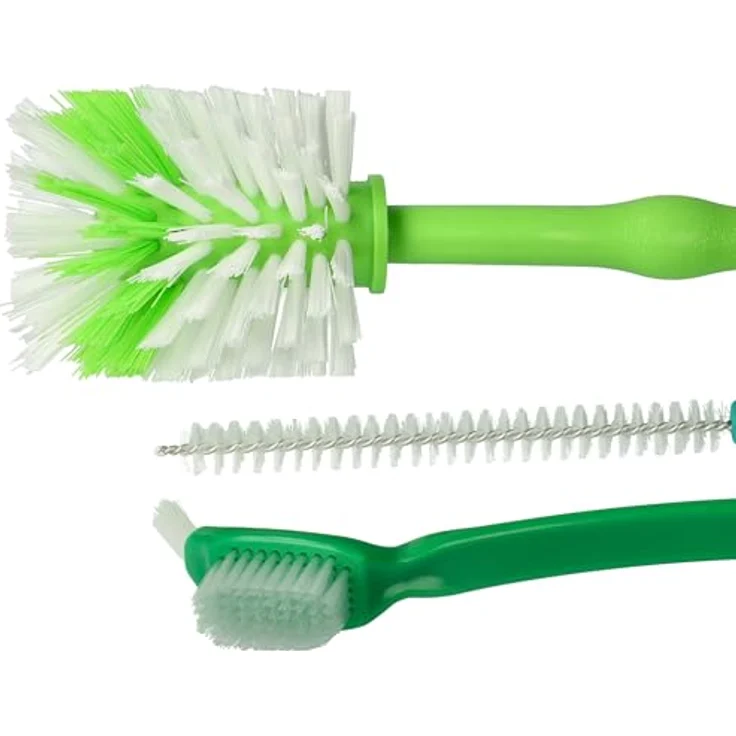 vhbw Reinigungsbürsten-Set (3-tlg.) für alle gängigen Küchenmaschinen - Kompatibel mit Thermomix, Monsieur Cuisine Connect, KitchenAid - Nylon/Kunststoff, weiß/grün – Bild 5