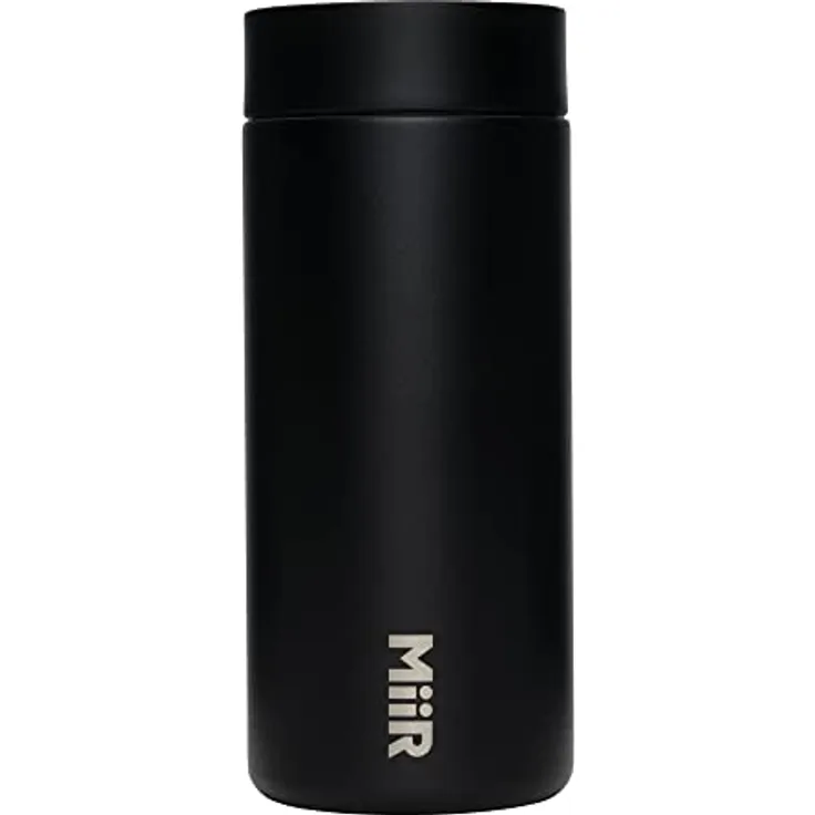 MiiR 360 Traveler, vakuumisolierte Thermoskanne, schwarz, 340 ml mit auslaufsicherem 360-Grad-Deckel und robuster Hardshell-Pulverbeschichtung