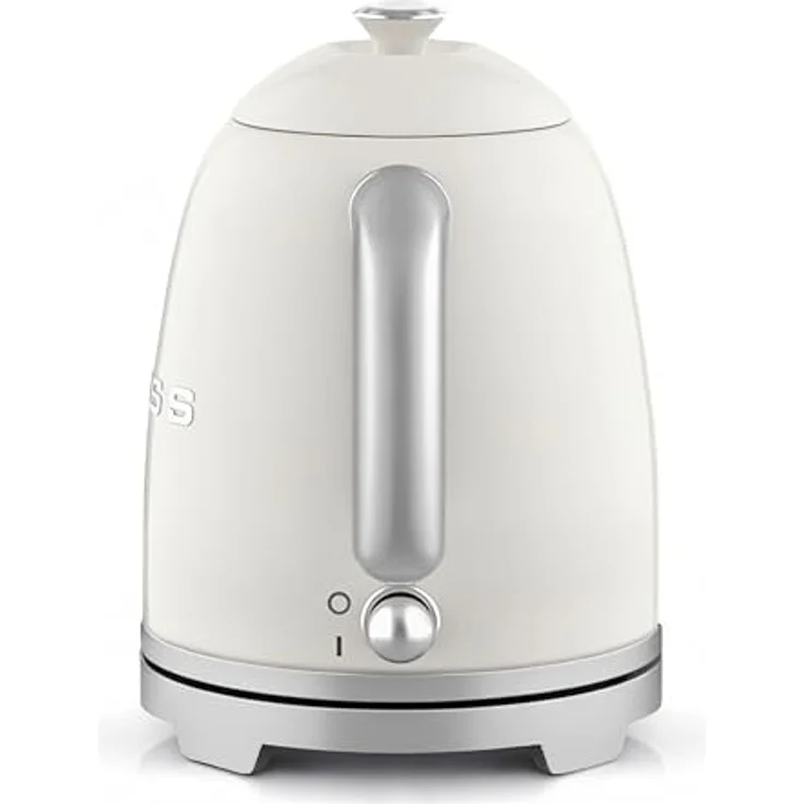 SWEISS Elektrischer Wasserkocher KTS8, Vintage-Stil, 1 l, Edelstahl, 1000 W, automatische Abschaltung, 360° drehbarer Boden, visible Wasserstand, Beige – Bild 4