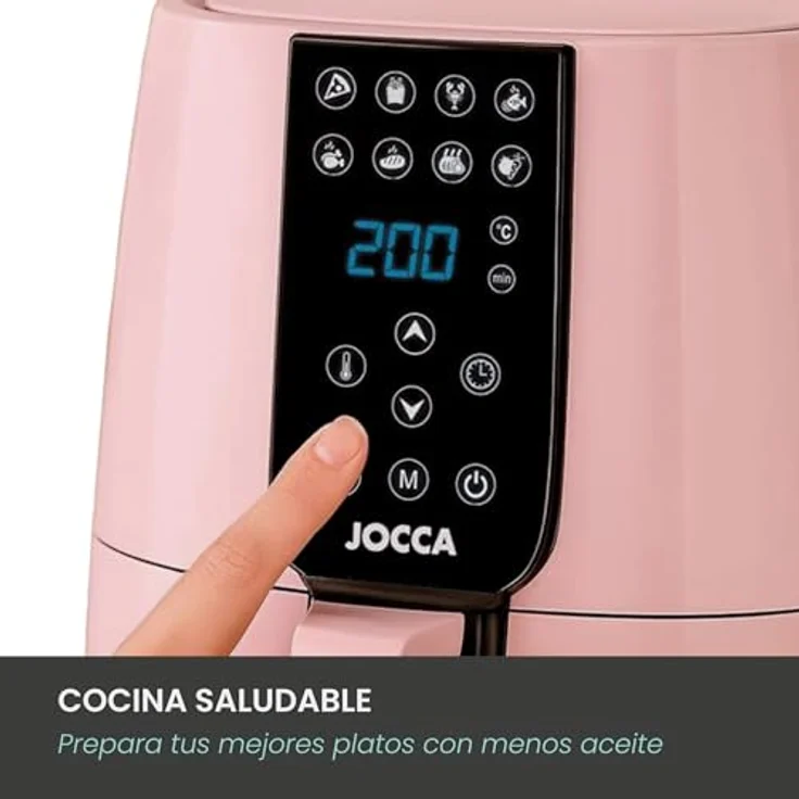 Jocca Heißluftfritteuse Sweet Line, 3,8L, 1450W, 8 Programme, LED Touchscreen, Timer, rosa – Bild 2