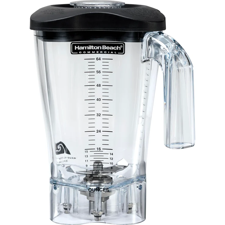 Hamilton Beach Commercial® Mixerbehälter 1,9 l (64 oz) - klarer Polycarbonat, kompatibel mit Tempest®, Summit® und Revolution® Serien, abnehmbarer Fülldeckel, Edelstahlklingen