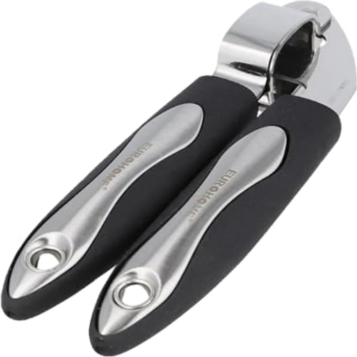 EUROHOME Knoblauchpresse CARMEN aus rostfreiem Edelstahl - Knoblauch Presse 18,5 cm - Ingwer Squeezer mit Kunststoffgriff - Küchenhelfer - Aufhänger im Griff - Knoblauchschneider spülmaschinengeeignet – Bild 1