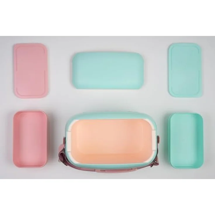 Polarbox Lunchbox 6 l Blue Pop (Mist), mit Airpop-Beschichtung, zwei Behältern und Tragegriff, für perfekte Temperaturhaltung – Bild 4