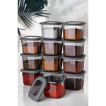 Hermia Concept BNMPOLYAS12-5 v2 Vorratsdosen-Set, 12-teilig, anthrazit, BPA-frei, 10 x 10 x 9,5 cm