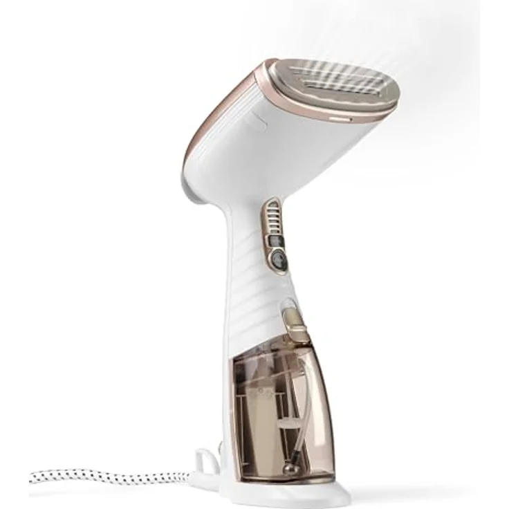 Conair Turbo ExtremeSteam Dampfglätter, 5 Dampfeinstellungen, Dampfleistung 25g/Min, schnelle Aufheizzeit, 3 Aufsätze für feine und schwere Stoffe, weiß/beige – Bild 4
