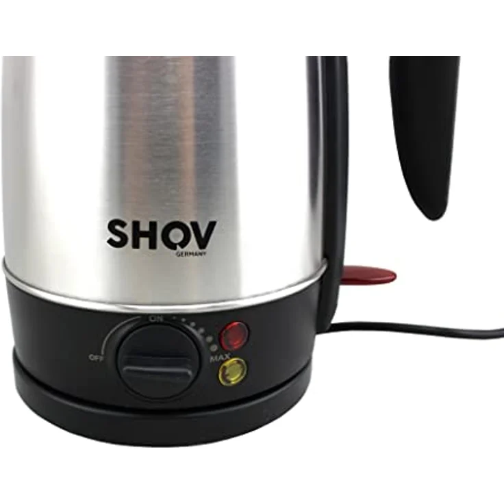 SHOV Teeautomat Teekocher Wasserkocher Edelstahl Elektrischer Teemaschine 1,7L, 2200 W - 360 Grad rotierende Kontaktposition, automatische Abschaltung, Edelstahl - 2200 Watt - Silber – Bild 2