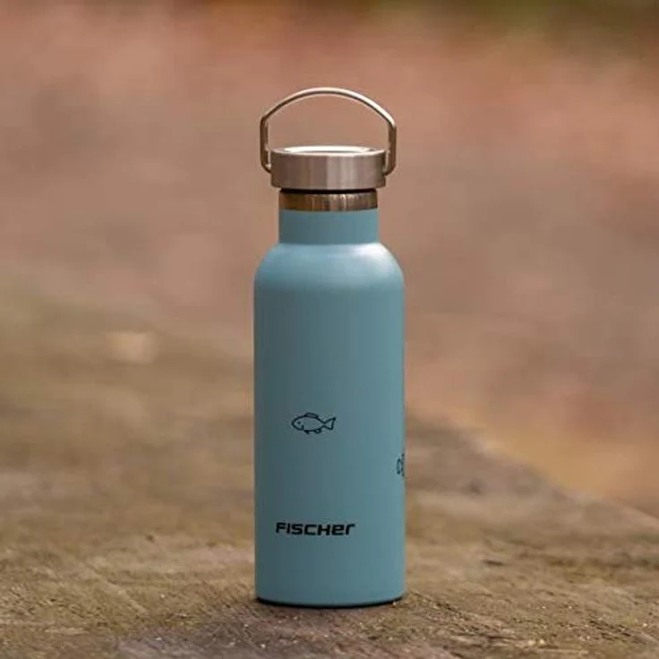 FISCHER Fahrrad-Trinkflasche Boy, Edelstahl, blau – Bild 2