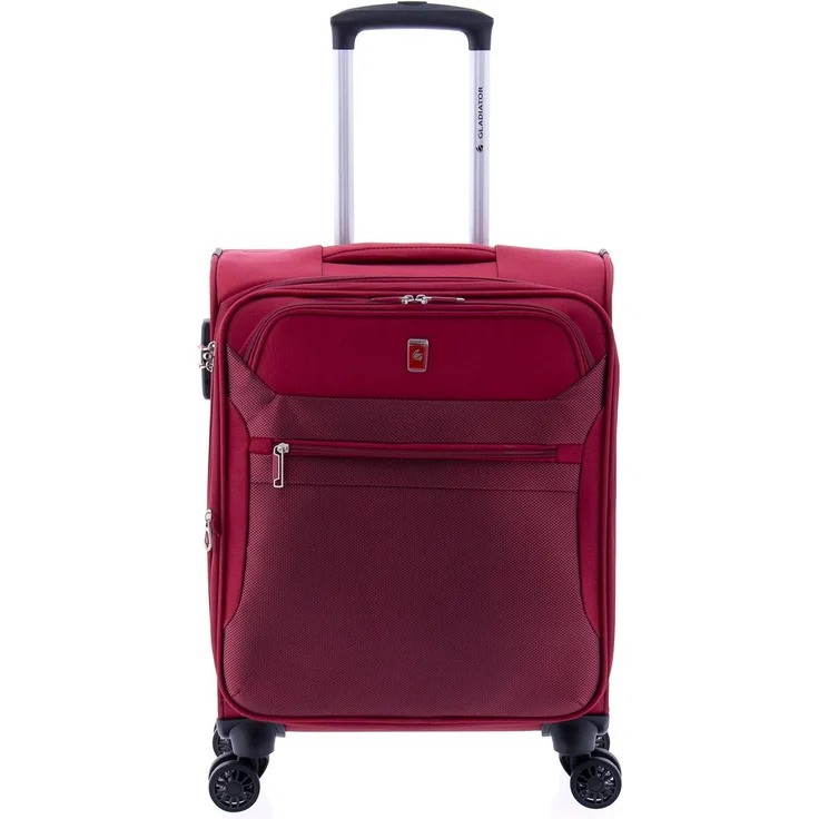 Wüsthof Gladiator Kabinentrolley 55 cm, 4 Rollen, mit Dehnfalte und Kreuzpackgurt, Rot, (36 l)