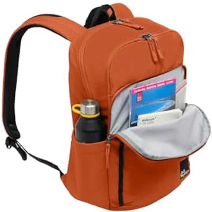 Jack Wolfskin Daypack TERRACADE, 24 Liter Rucksack mit gepolsterter Laptophülle und strapazierfähigem CROSSRIP 300D RE, schwarz – Bild 3