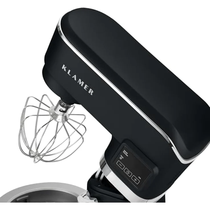 KLAMER Küchenmaschine Classic 1400 W, 5,5 L Edelstahlschüssel, Knet-, Rühr- & Schneebesenaufsatz, Timer & LED-Display, stabile Saugnapffüße, ideal für Brot-, Kuchen- & Pizzateig – Bild 4