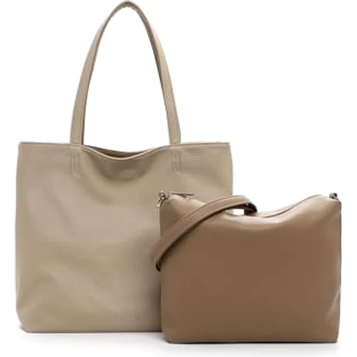 EMILY & NOAH Shopper E&N Eva, Damen Tasche aus Feinsynthetik mit abnehmbarem Umhängeriemen, zweifarbig, Echtleder-Optik – Bild 8