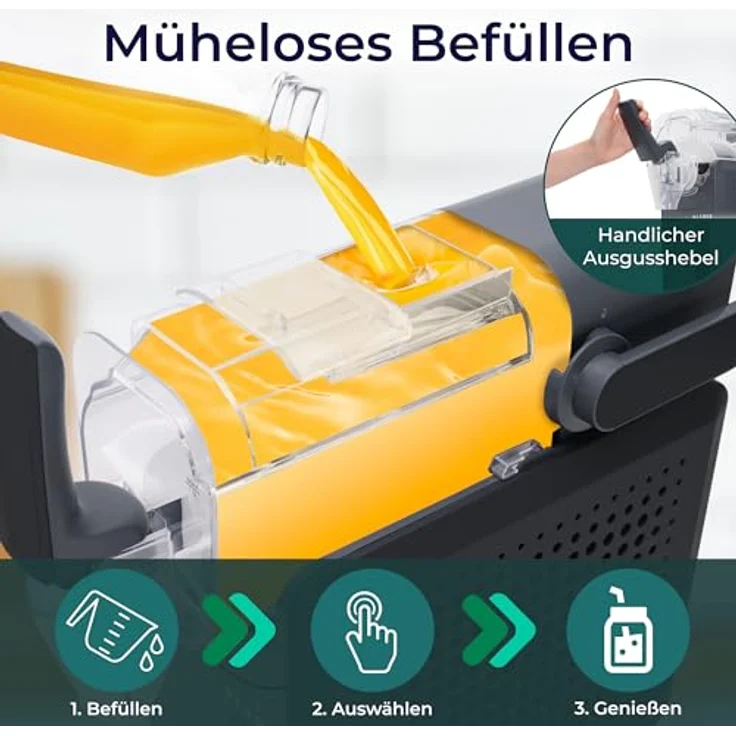 KLAMER Slush Maschine, 2L mit Turbo Freeze und 5 Programmen für Slushie, Cocktail, Milchshake, Frappé und Wein, inklusive automatischer Reinigung – Bild 5
