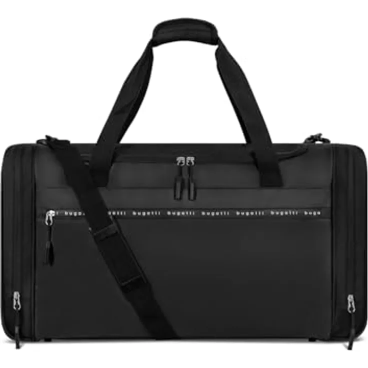 bugatti Blanc Delight Weekender Reisetasche, 65 cm, schwarz, 100% Polyester, ideal für Reisen