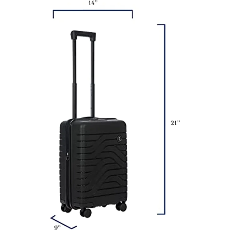 Bric's Hartschalen-Trolley Erweiterbar, Kollektion Ulisse B|Y, 4-Rollen-Koffer, Widerstandsfähig und Ultraleicht, USB-Anschluss, Integriertes TSA-Schloss, Maße: 37x55x23/27, Schwarz – Bild 2