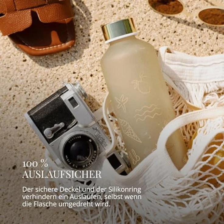 equa Trinkflasche Mismatch Ash, Borosilikatglas, sandgestrahlt, 750 ml – Bild 5
