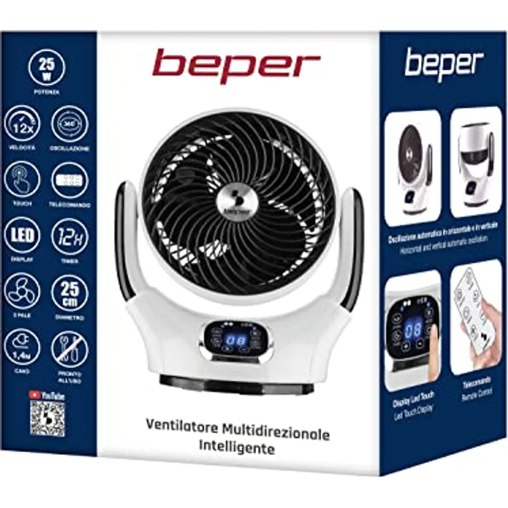 BEPER P206VEN260 Intelligenter Multidirektionaler Ventilator weiß schwarz Acrylnitril-Butadien-Styro – Bild 8