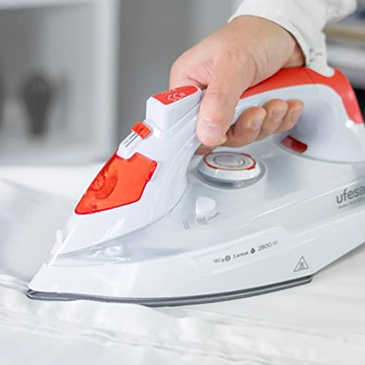 Ufesa Steam Tech 2800 Dampfbügeleisen 2800 W, Dampfleistung 0 – 30 g/min, Pressfunktion 180 g, Keramiksohle, Dampf oder Trocken, 3-faches Anti-Kalk-System, Anti-Tropfen – Bild 4