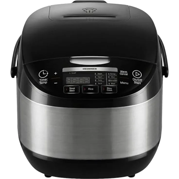 Heinner HMCK-5BK Multikocher 5 L, 770 W, Touch-Control, Timer, Warmhaltefunktion, Edelstahl Schwarz