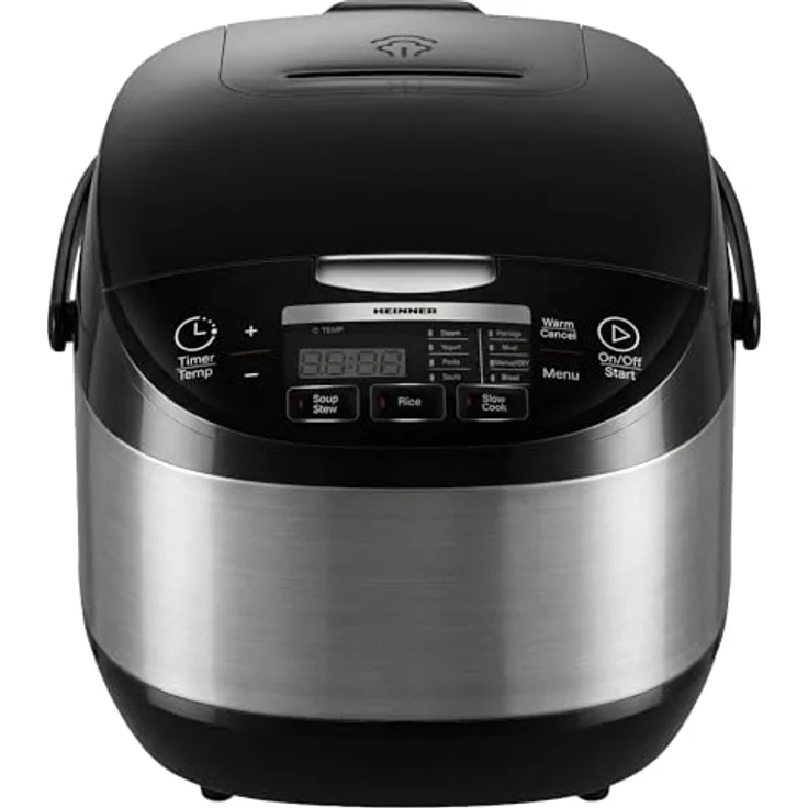 Heinner HMCK-5BK Multikocher 5 L, 770 W, Touch-Control, Timer, Warmhaltefunktion, Edelstahl Schwarz – Bild 1