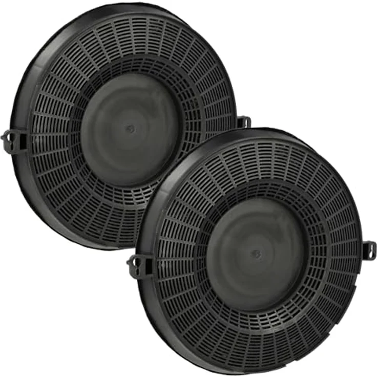 vhbw 2x Aktivkohlefilter für AEG DUB 1610 M, DUB 1610 W, DUB1610-M, DUB 1611 M, DUB 1620 M, DUB1610W, DUB1611M, DUB1620M Dunstabzugshaube, rund, schwarz – Bild 1