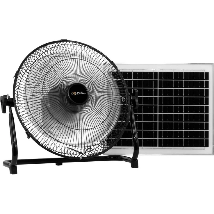 PCE Instruments PCE-SV 10 Bodenventilator 10W mit Akku, tragbar, schwarz, für Camping und Outdoor-Einsatz