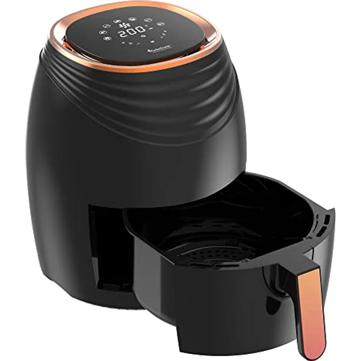 TurboTronic by Z-Line Heißluftfritteuse 3,5 Liter, 7 Programme, Fritteuse Fettfrei ohne Öl, Power 1200 W, Camping Retro digital Airfryer AF11D, blau – Bild 9