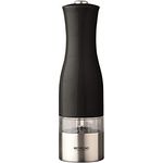 Michelino elektrische Gewürzmühle Atlanta Pfeffer-/Salzmühle LED-Beleuchtung Salz-/Pfeffermühle mit Keramikmahlwerk (Schwarz)