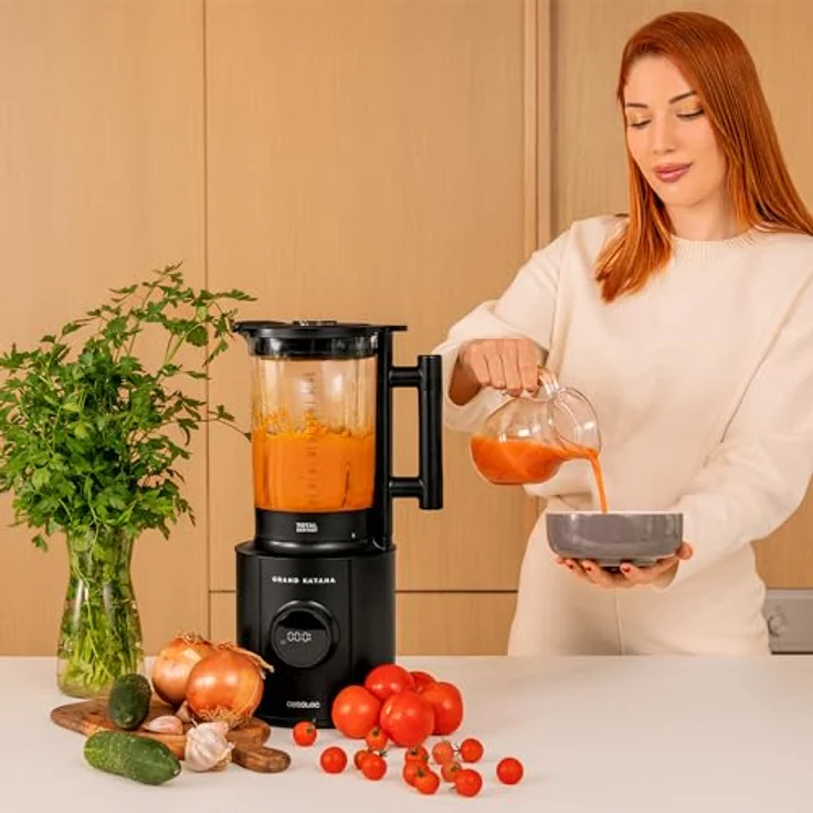 Cecotec Standmixer Grand Katana 2700MAX Total Destroy Screen B, 2700W Leistung, 8-Klingen-Messer mit schwarzer Titanbeschichtung, 1,8L Glasgießer – Bild 3