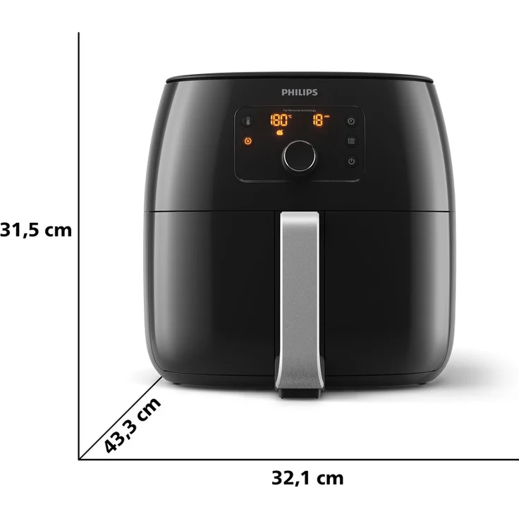 Philips HD9650-90 XXL Advance Premium Airfryer Heißluftfritteuse für 6 Personen, 7,3 Liter, schwarz – Bild 5