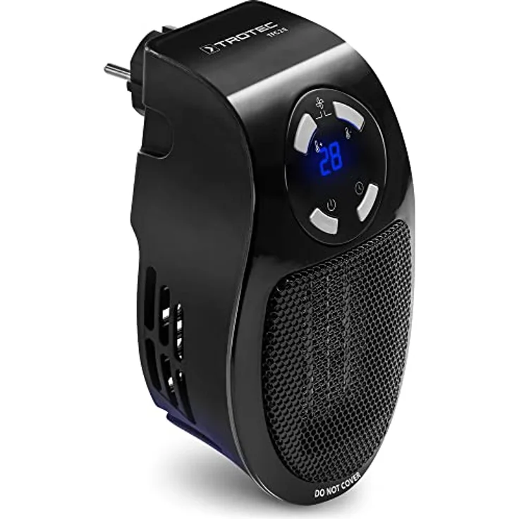 TROTEC TFC 2 E, Steckdosen Heizlüfter mit 500 W Heizleistung für Räume bis 10 m², mini Keramik Heizung, schwarz