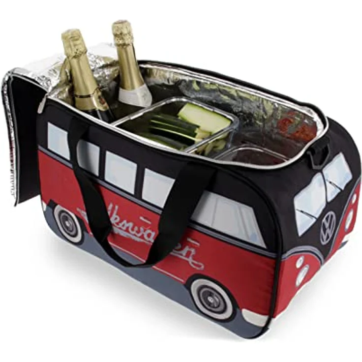 Brisa VW Collection Volkswagen Bulli Bus T1 Kühltasche 25 Liter Motiv, schwarz, rot – Bild 7