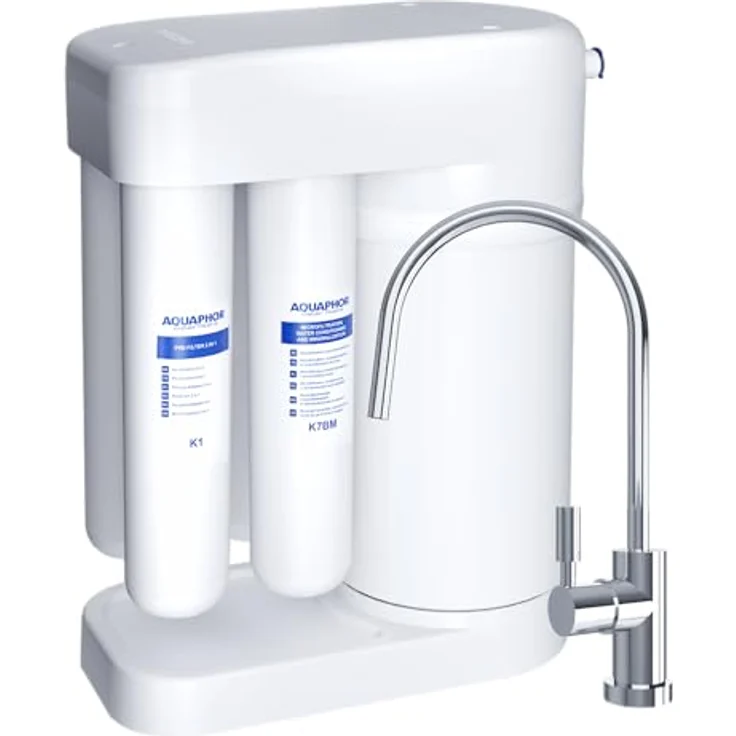 AQUAPHOR RO 101S EU Umkehrosmose Wasserfilter. Trinkwasserfiltersystem. 7,8 L. pro Stunde. Entfernt Kalk, Schwermetalle, Pestiziden, Medikamente, Viren, Bakterien. – Bild 1