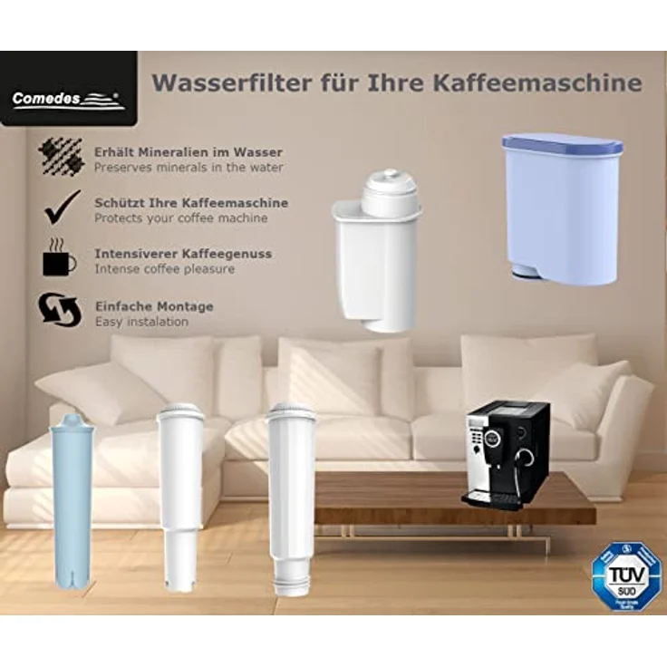 Comedes Wasserfilter 12er Set, Ersatz für DeLonghi DLSC002, geeignet für verschiedene Delonghi Kaffeevollautomaten – Bild 6