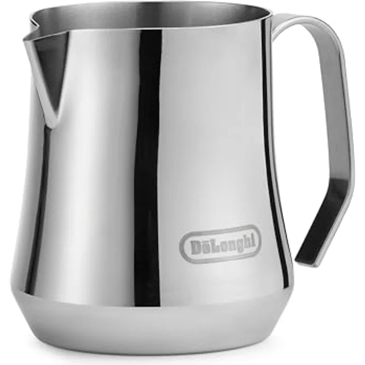 De'Longhi DLSC069 Milchaufschäumer, 500 ml Edelstahl Kännchen mit ergonomischem Griff, silber – Bild 3