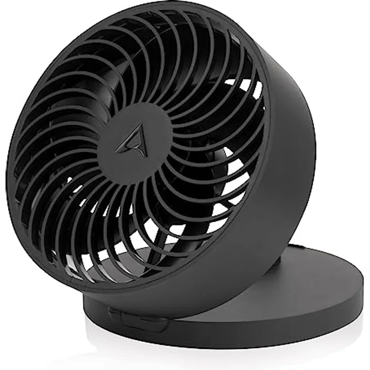 ARCTIC Summair Plus - Zusammenklappbarer Tischventilator mit integriertem Akku, USB-C Anschluss (inkl. USB-A Ladekabel), Stufenlos regulierbare 600-3300 U/min - Schwarz