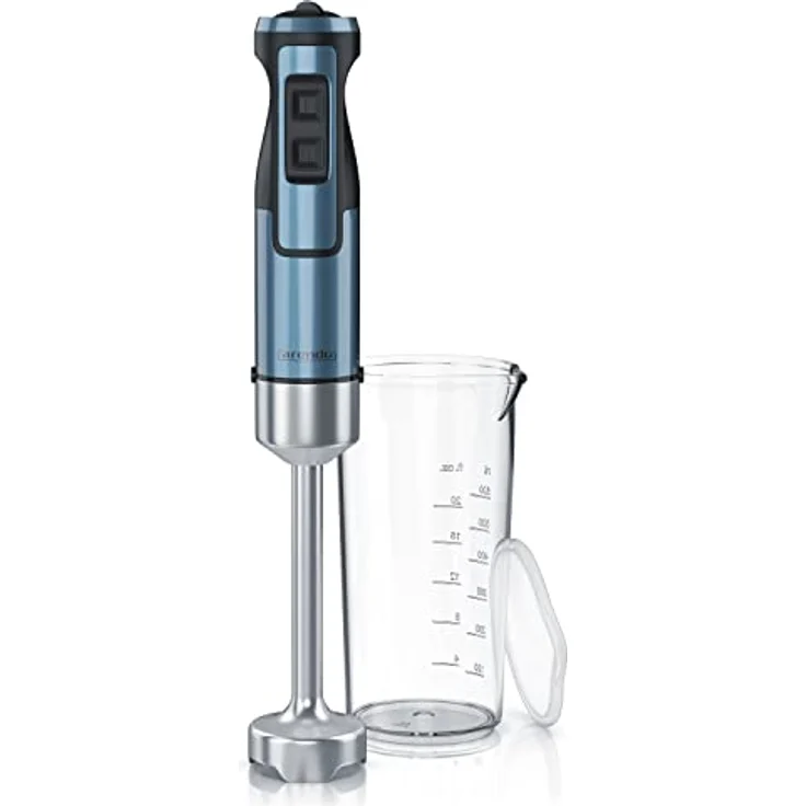 Arendo Stabmixer 1000 Watt Edelstahl Set - vierflügeliges Messer - Pürierstab - stufenlose Geschwindigkeitsregelung - Turbotaste - Abnehmbarer Mixfuß - GS-Zertifiziert - Blau – Bild 1