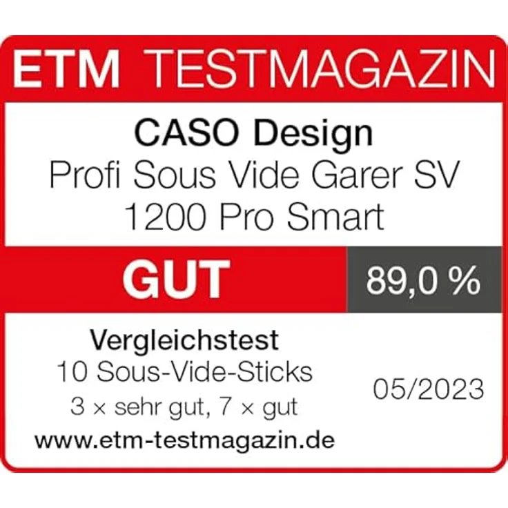 Caso SV 1200 Pro Smart Sous-Vide Garer, 1200 Watt, Themo Control, schwarz-silber – Bild 2