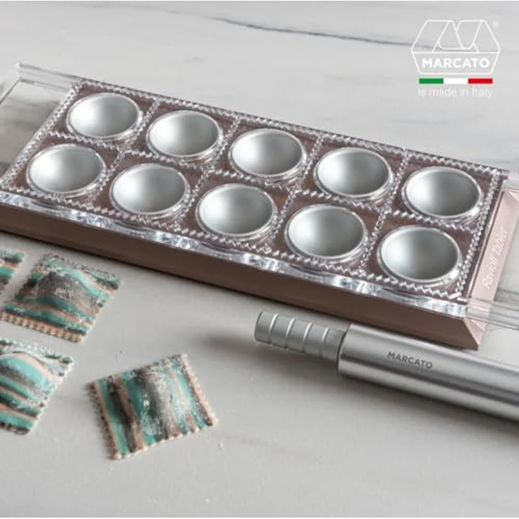 MARCATO Ravioli Tablet, Ravioli-Form aus eloxiertem Aluminium, rosa, 20 x 10 x 2 cm, einfache Vorbereitung, elegantes Design – Bild 2