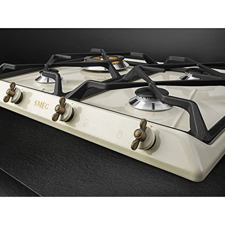 Smeg Coloniale SRV864POGH, Cremefarben, Integriert, 60 cm, Gaskochfeld, Emailliert, 4 Zone(n) – Bild 4