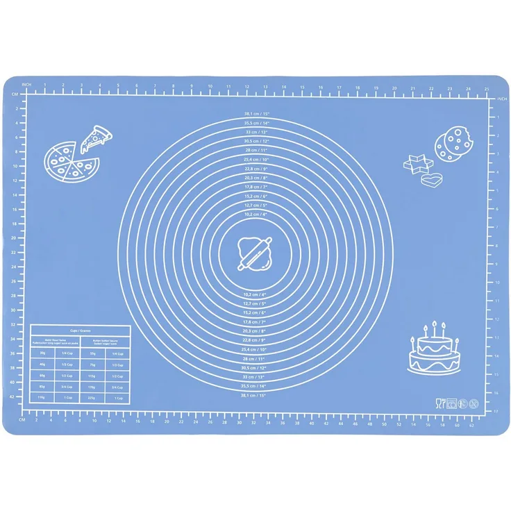 Maximex Backmatte Antihaft, 3-teiliges Set aus rutschfestem Silikon mit Teigschaber und Rezeptheft, 70 x 50 cm