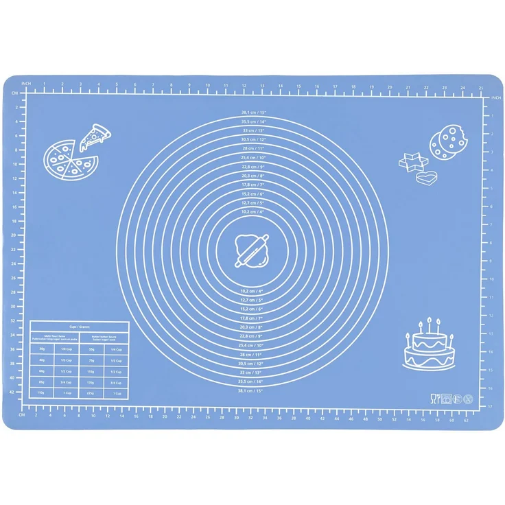 Maximex Backmatte Antihaft, 3-teiliges Set aus rutschfestem Silikon mit Teigschaber und Rezeptheft, 70 x 50 cm