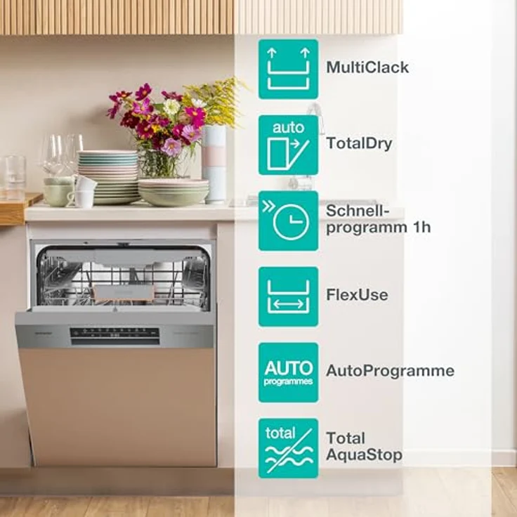 GORENJE GI663B90X Geschirrspüler, teilintegrierbar, 39 dB (A), 16 Maßgedecke, Edelstahl innen – Bild 4