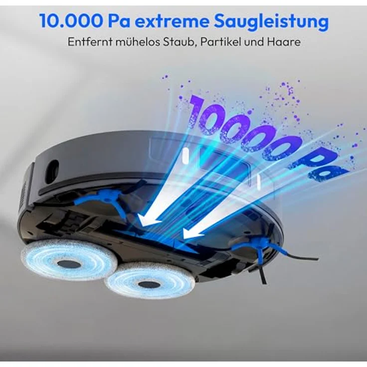 MEDION Saugroboter X55 SW+ Pro, 3-in-1 mit Absaugstation, 10000Pa Saugkraft, Lasernavigation und Wischfunktion – Bild 5