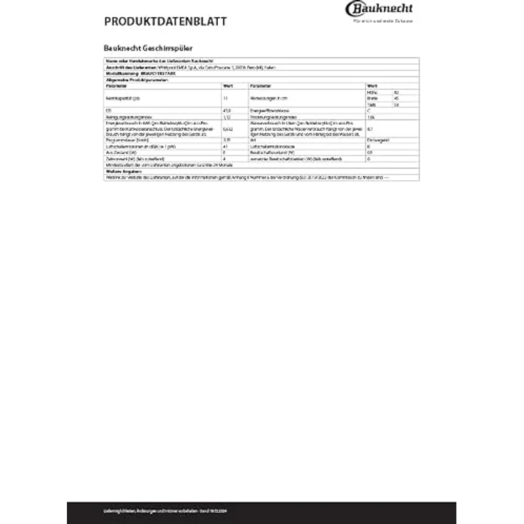 BAUKNECHT BK6UC11BS7A0X, Unterbau-Geschirrspüler mit 41 dB (A), 448 mm breit, PowerClean und ActiveDry – Bild 14