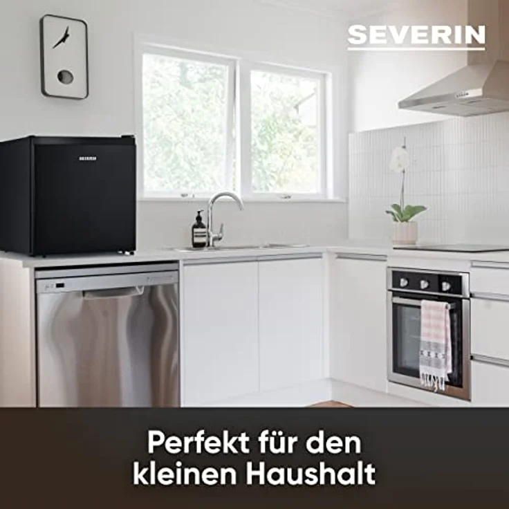 Severin SEV KB 8879 Minikühlschrank, freistehend, schwarz, Türanschlag wechselbar, Höhe 44.5 cm, Energieklasse E – Bild 4
