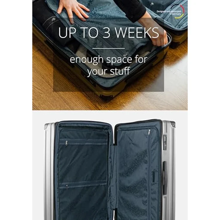 Hauptstadtkoffer Q-Damm - Großer Hartschalenkoffer, TSA, 4 Rollen, Check-In Gepäck mit 6 cm Volumenerweiterung, 78cm, 133 Liter, Silber – Bild 3