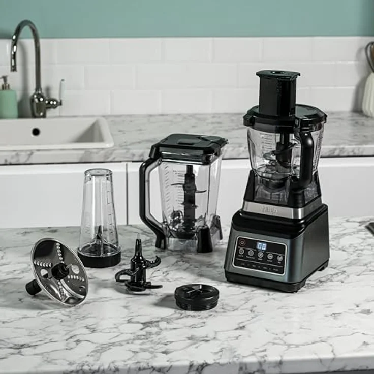 Ninja BN800EU 3-in-1 Foodprozessor, 1200 Watt, 8 Leistugnsstufen, Überhitzungsschutz, 1,8 Liter, Kunststoff, schwarz-silber – Bild 2