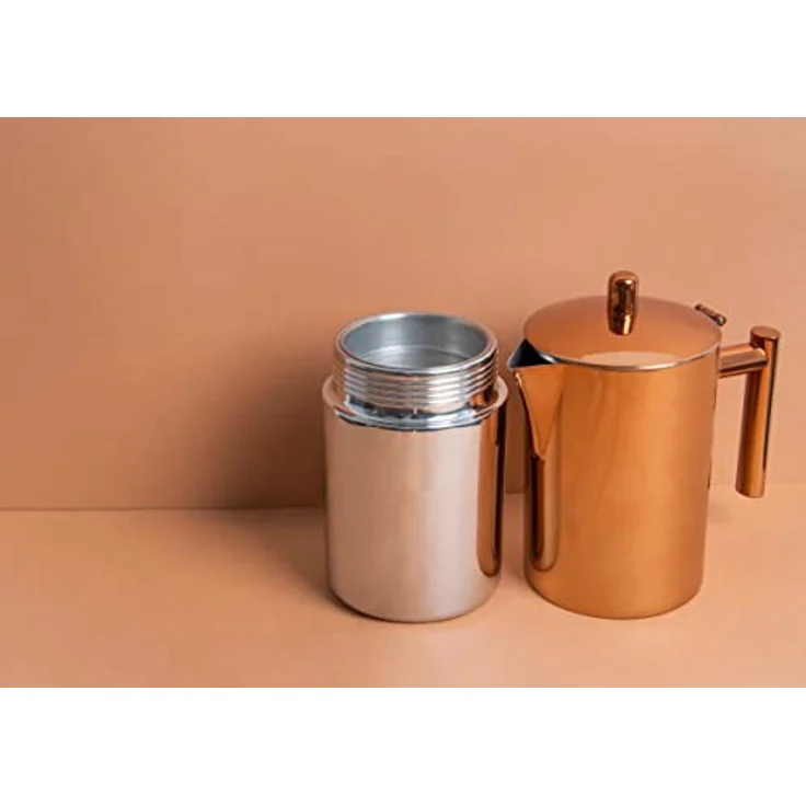 La Cafetière Espressokocher, 0,6l Kaffeekanne aus rostfreiem Edelstahl, induktionsgeeignet mit wasserdichter Silikondichtung – Bild 5