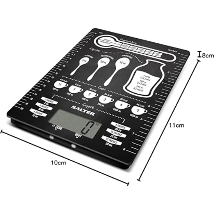 SALTER digitale Waage für die Küche, einzigartiges Design, elektronische Waage zum Wiegen von Lebensmitteln, einfach zu reinigen, ideales Geschenk zum kochen & backen, grafik – Bild 9