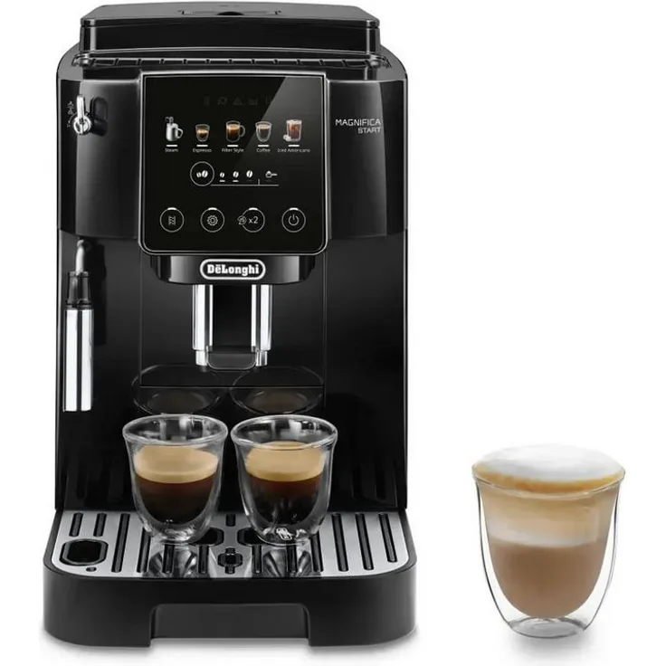 De'Longhi Kaffeevollautomat Magnifica Start Pop ECAM220.51.B, 1450 W, 15 bar Pumpendruck, schwarz, mit integriertem Milchaufschäumer und Touch-Bedienung